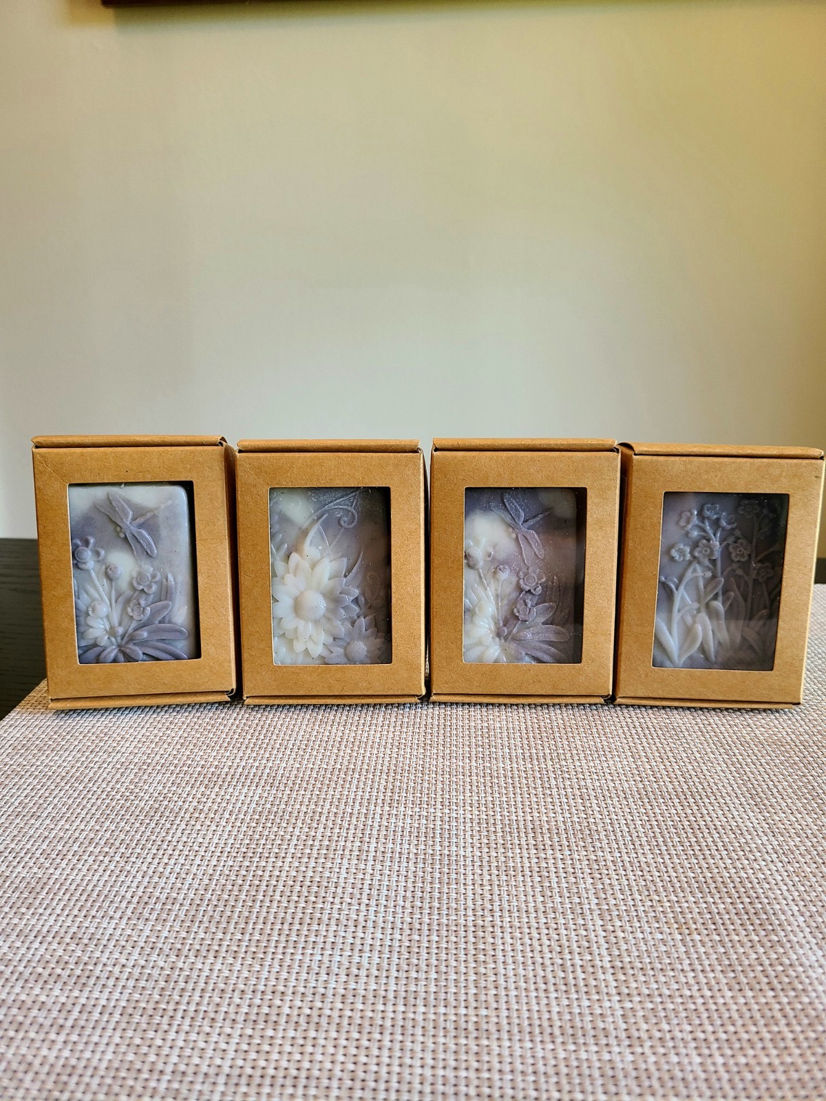 handmade lavender shea butter soap bars (set of 4)