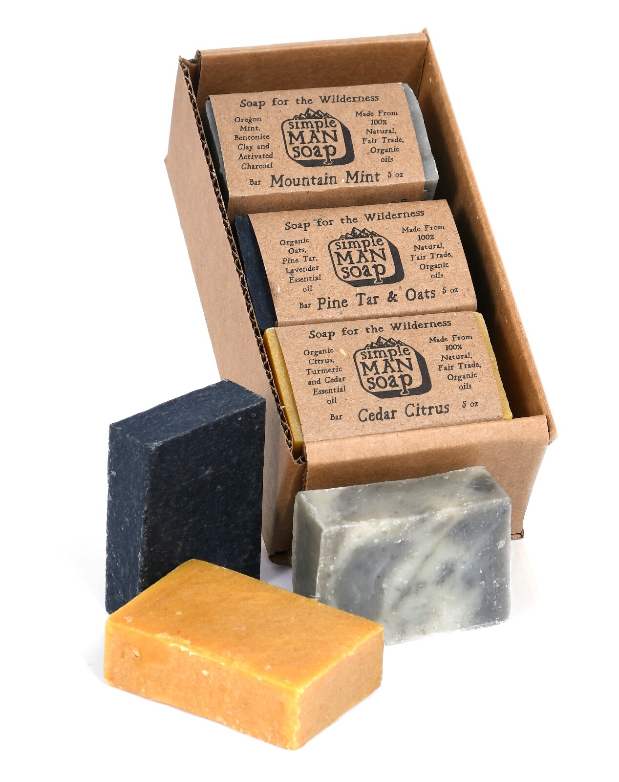 Organic Men’s Bar Soap, Pine Tar Oats Cedar Citrus Mint, Bath Soap by SimpleMan