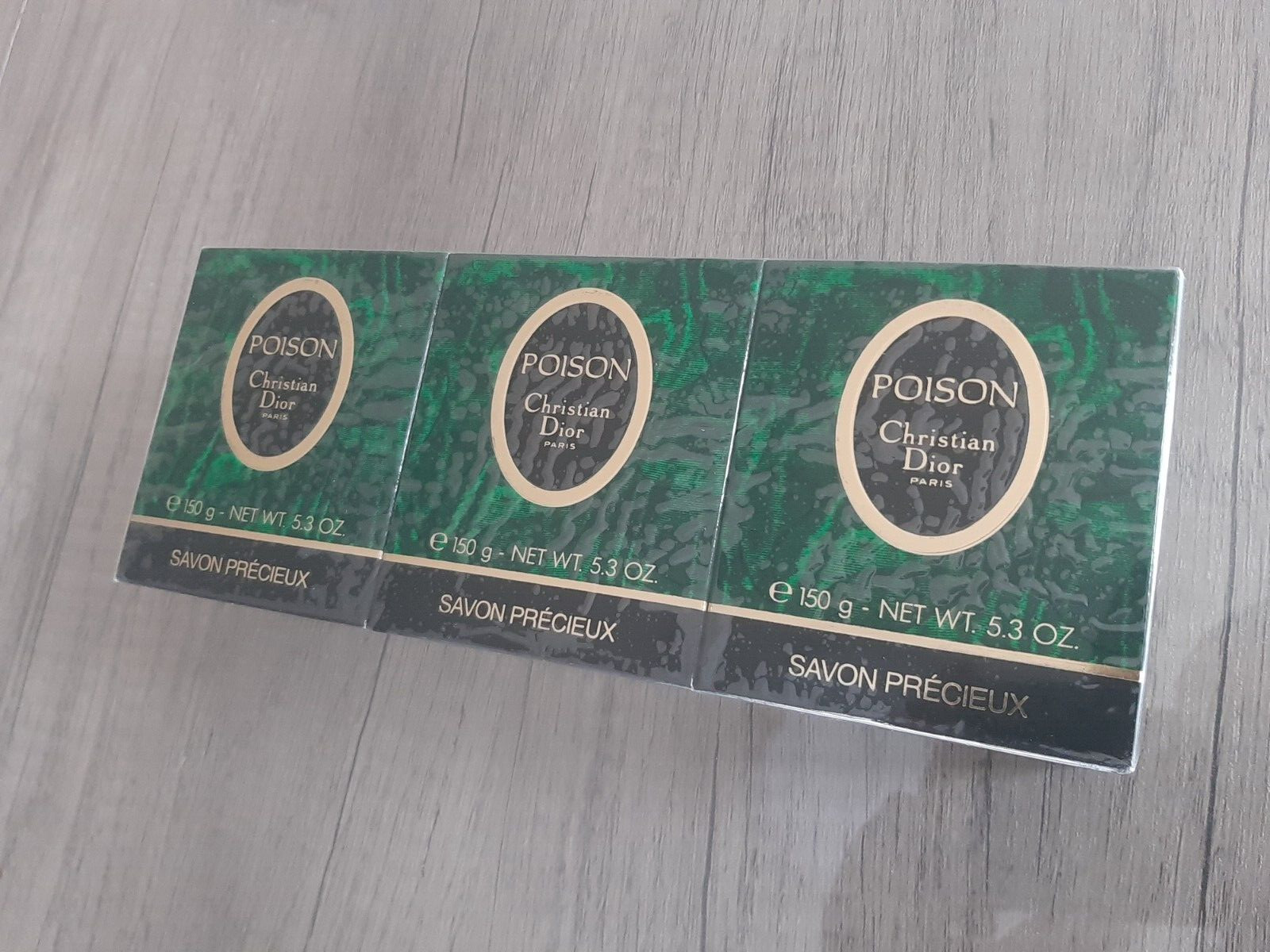 Christian Dior Poison 150g Savon Precieux Soap 5.3 OZ 3 Set Vintage Sealed New