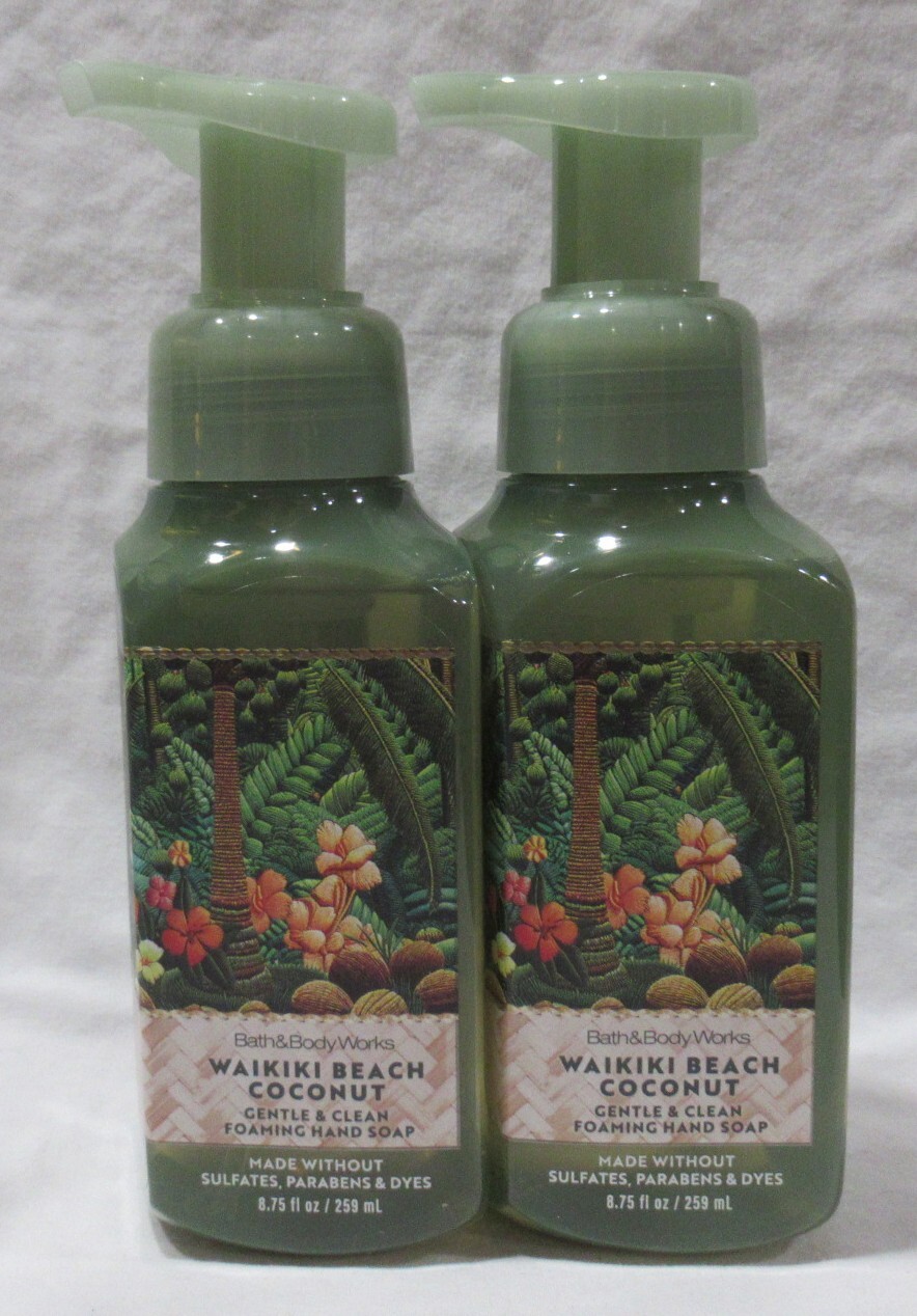 Bath & Body Works Gentle & Clean Foaming Hand Soap Set 2 WAIKIKI BEACH COCONUT