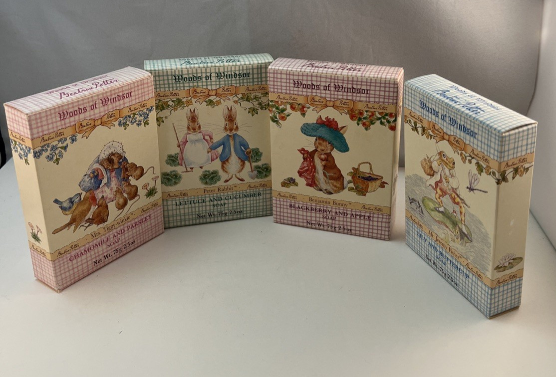 Woods of Windsor Beatrix Potter Novelty Soaps Tiggy-Winkle Peter Rabbit SET-4