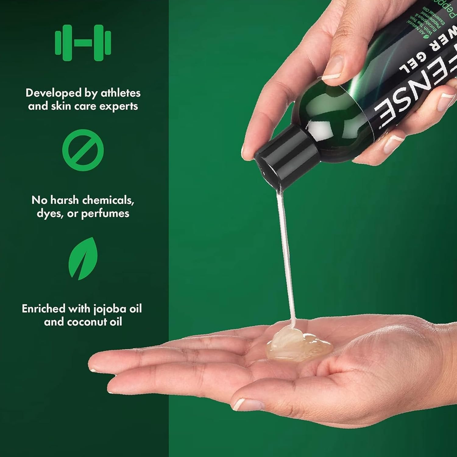 Peppermint Tea Tree Body Wash | All Natural Organic Shower Soap for Athletes | O