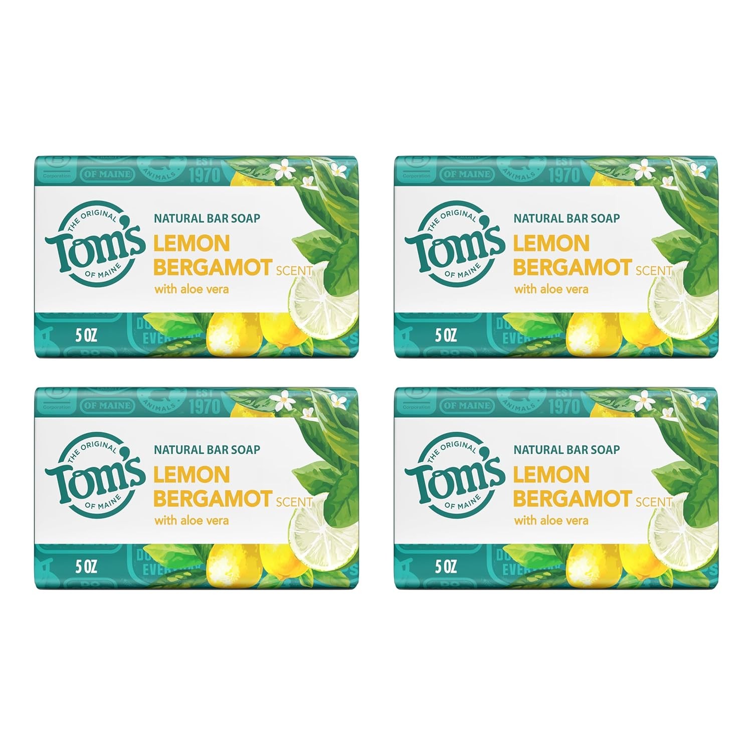 Tom’s of Maine Lemon Bergamot Natural Bar Soap with Aloe Vera, Dermatologically