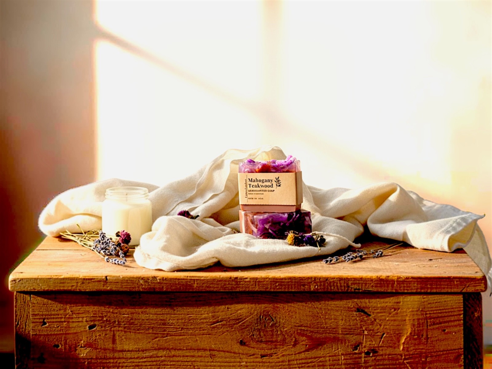 LumaLather Mahogany Teakwood Handmade Soap Bar – Moisturizing Artisan Bath Soap
