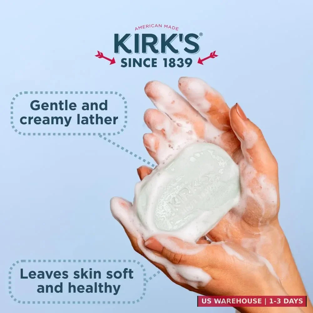 Kirk’s Castile Bar Soap for Men, Women & Children – Made with Premium Coconut Oi