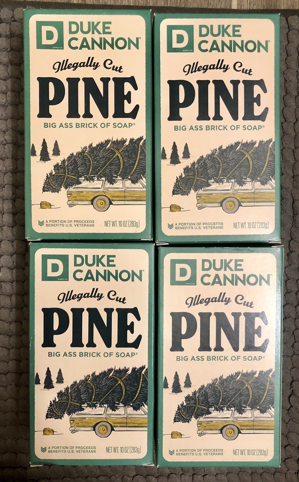 Duke Cannon Illegally Cut Pine Big A.. Brick of Bar Soap 10 oz. (Lot of 4) New