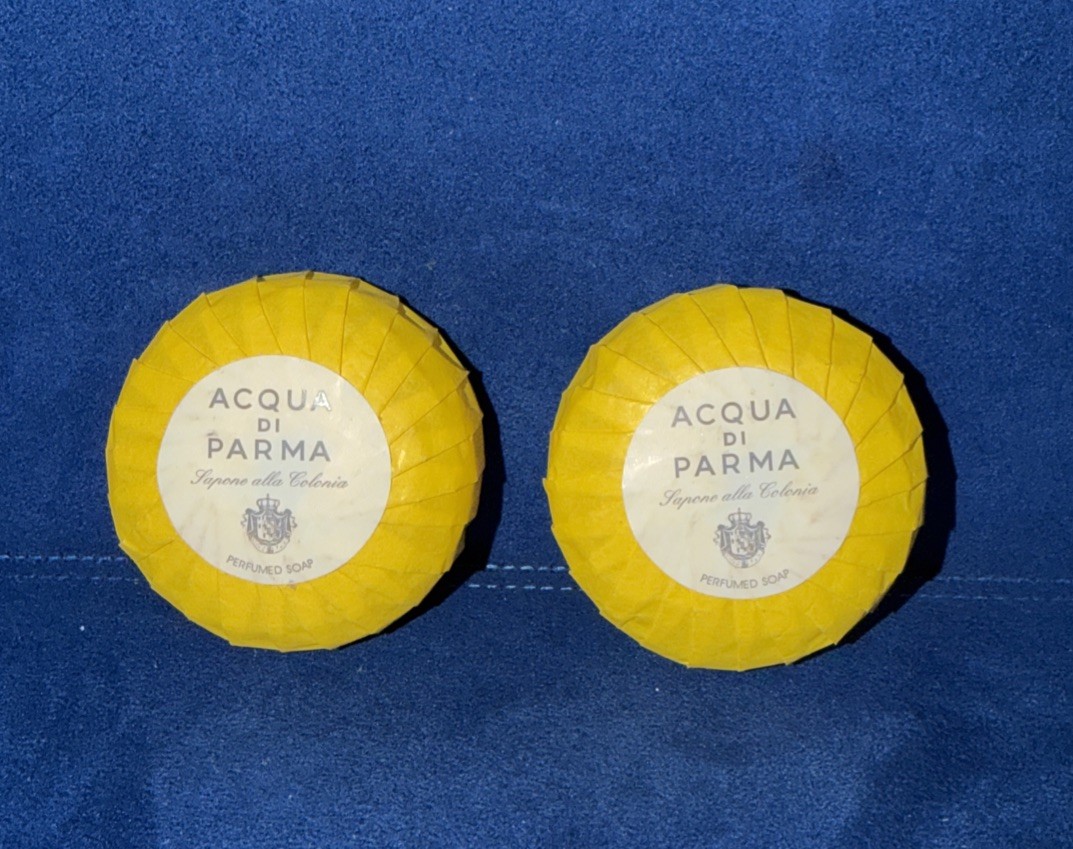 Acqua Di Parma Colonia Soap lot of 2 each 50 grams Bars. NEW In Yellow wrap
