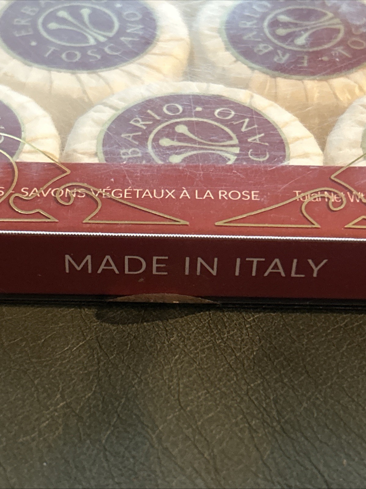 8 Rose Vegetable ERBARIO TOSCANO Round Decorative Bar Soaps Made in Italy