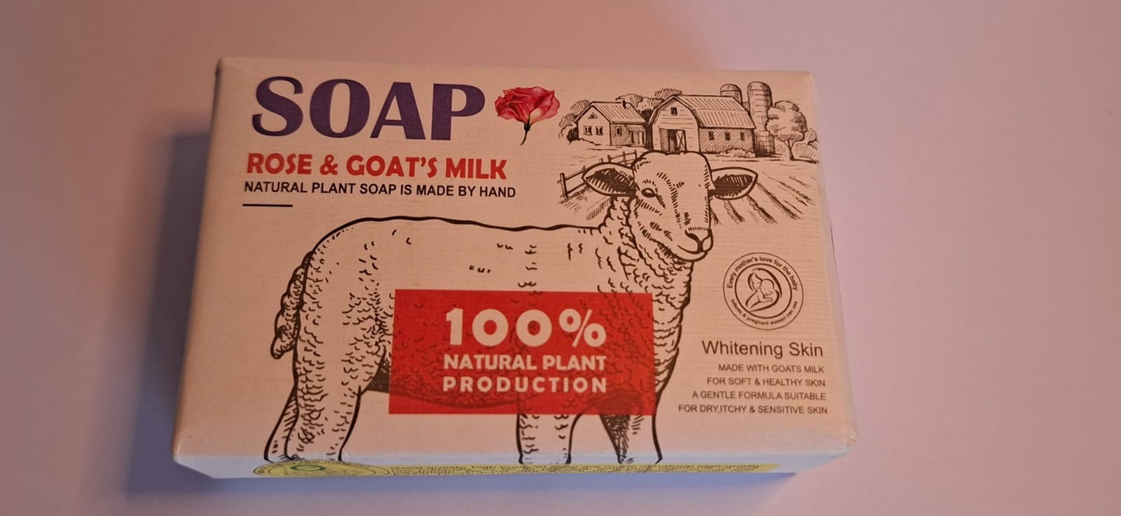 Rose Goat Milk Soap Bar – Gentle Moisturizing Soap with a Delicate Rose Scent.