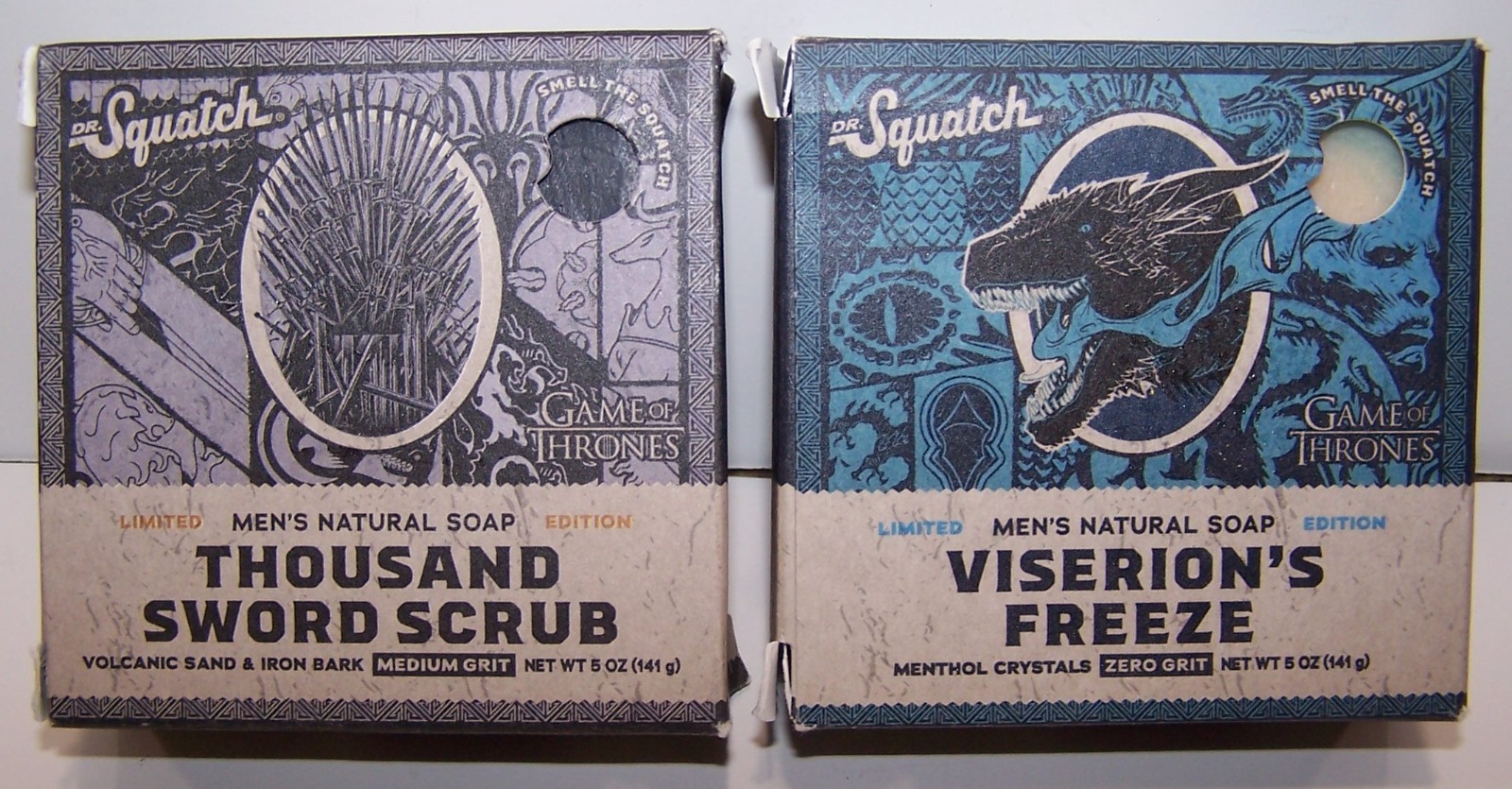 Lot of 2 Dr. Squatch Men’s Natural Soap VISERION’S FREEZE & THOUSAND SWORD SCRUB