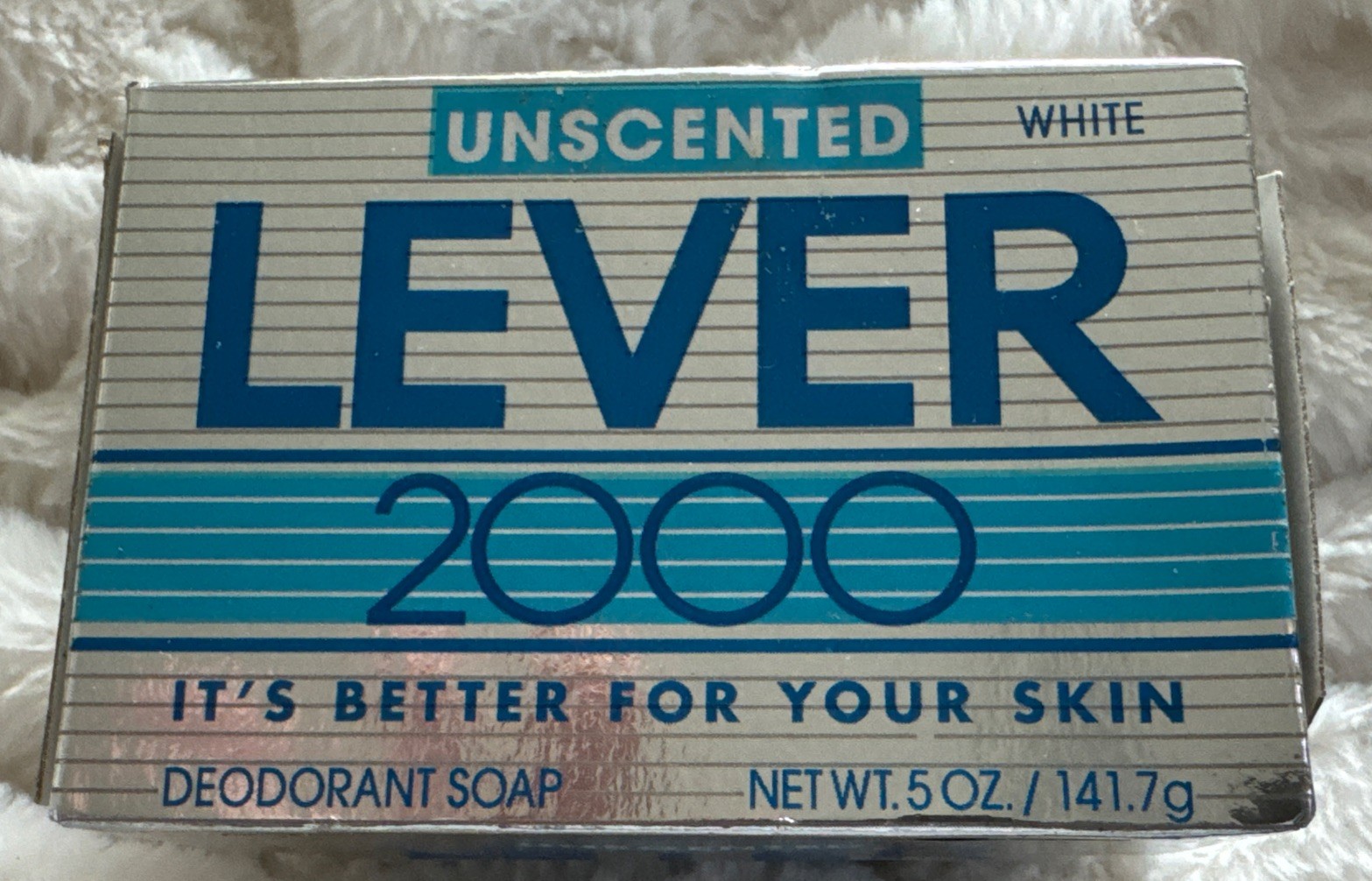 Vintage 1993 LEVER 2000 Unscented White Deodorant 2 Pack Bath Bar Soaps 5oz Each