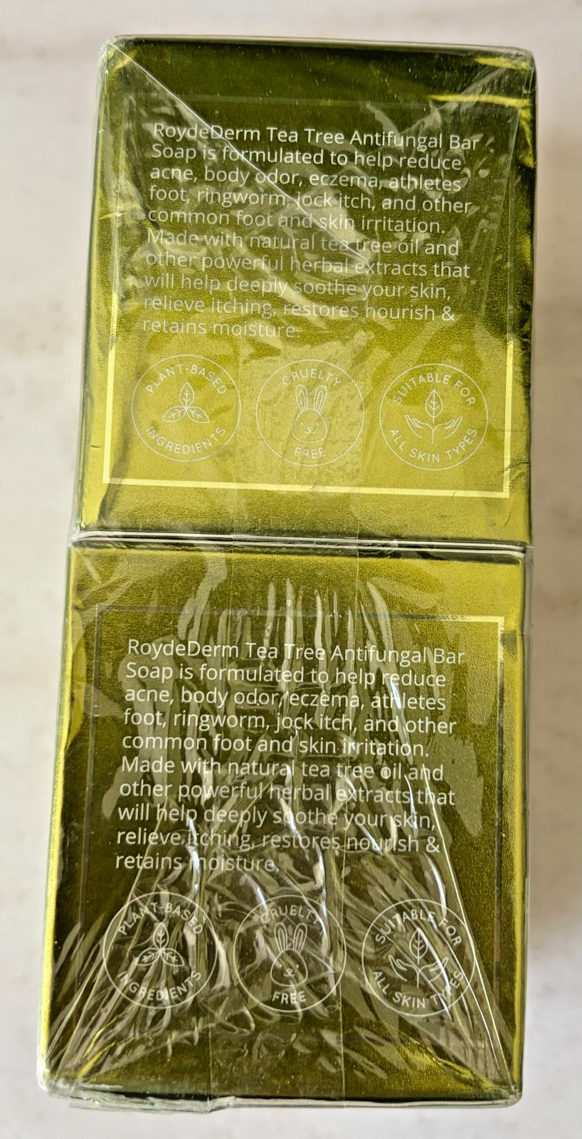 FOUR BARS – RoyceDerm Tea Tree Oil Antifungal Soap 4 Bars Total EXP 08/2028 NEW