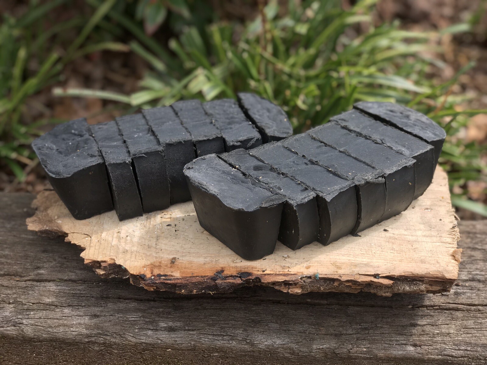 Pine Tar Activated Charcoal Soap “7 Bars “ 2 Pound In A Loaf “Has Sand”