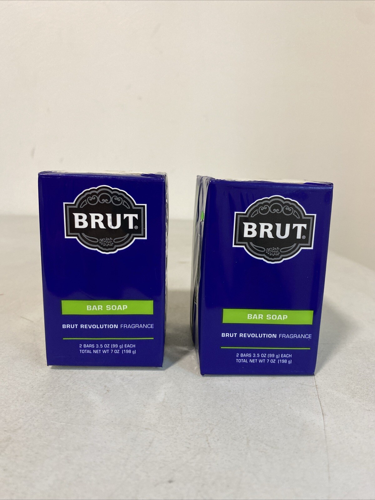 2 New BRUT REVOLUTION FRAGRANCE BIG BAR SOAP 2 Packs, 7oz Per Pack