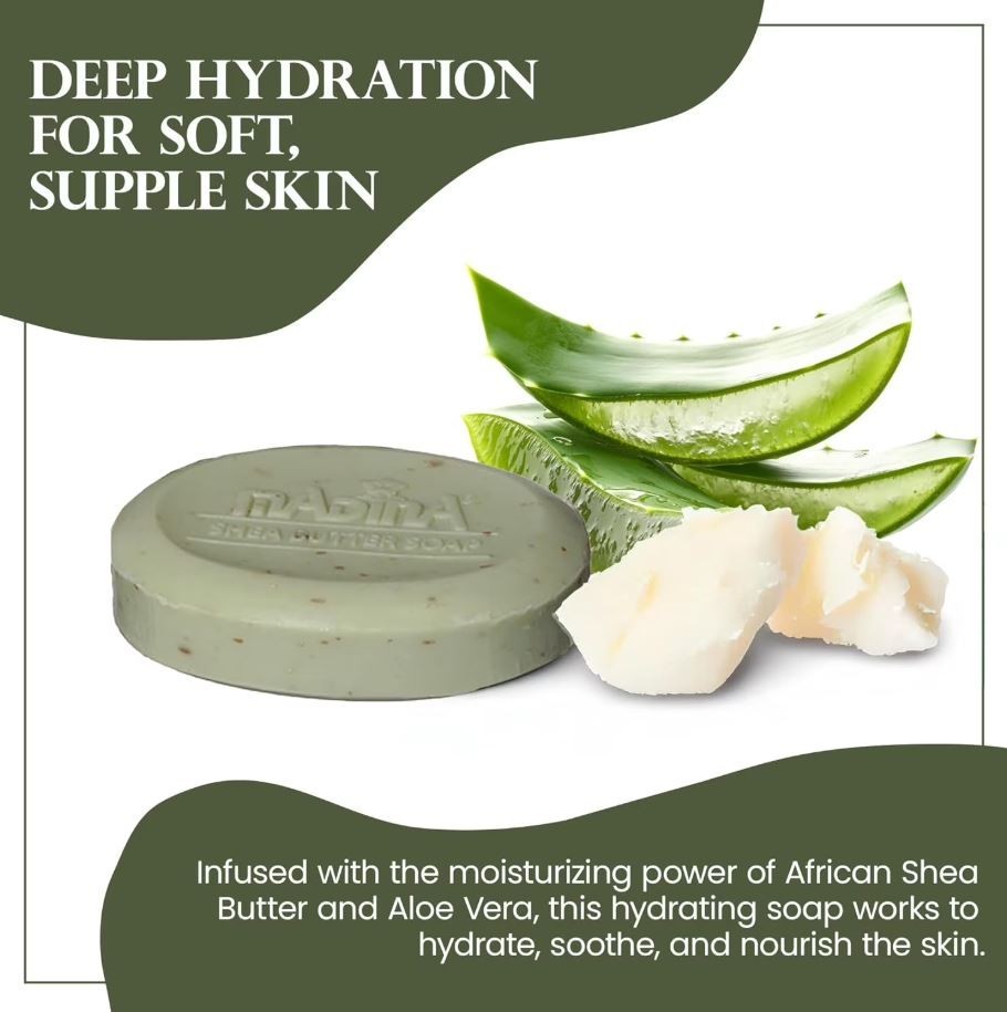 African Black Soap Bars 3.5oz, Shea Butter/Aloe Vera and Cocoa Butter/Vitamin E