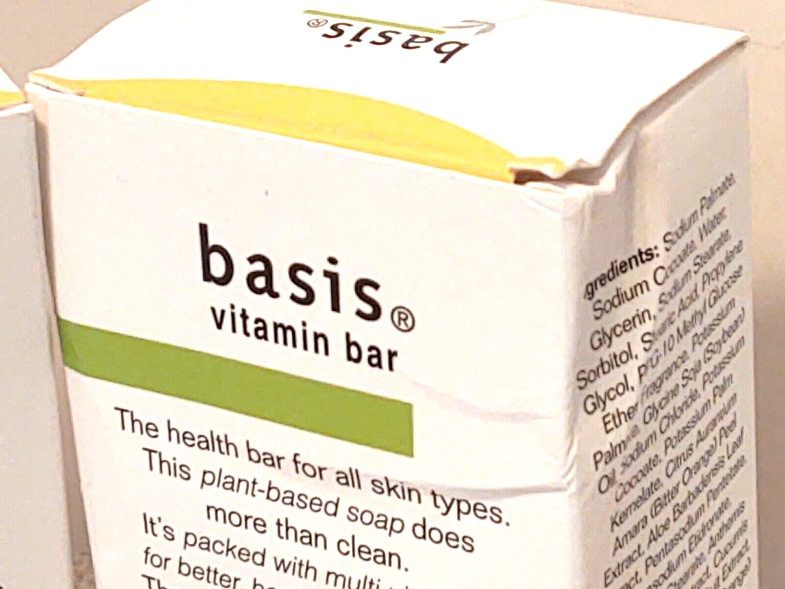 Basis Vitamin Bar Soaps 2 bars Cleans and Softens with Vitamin C, E, and B5