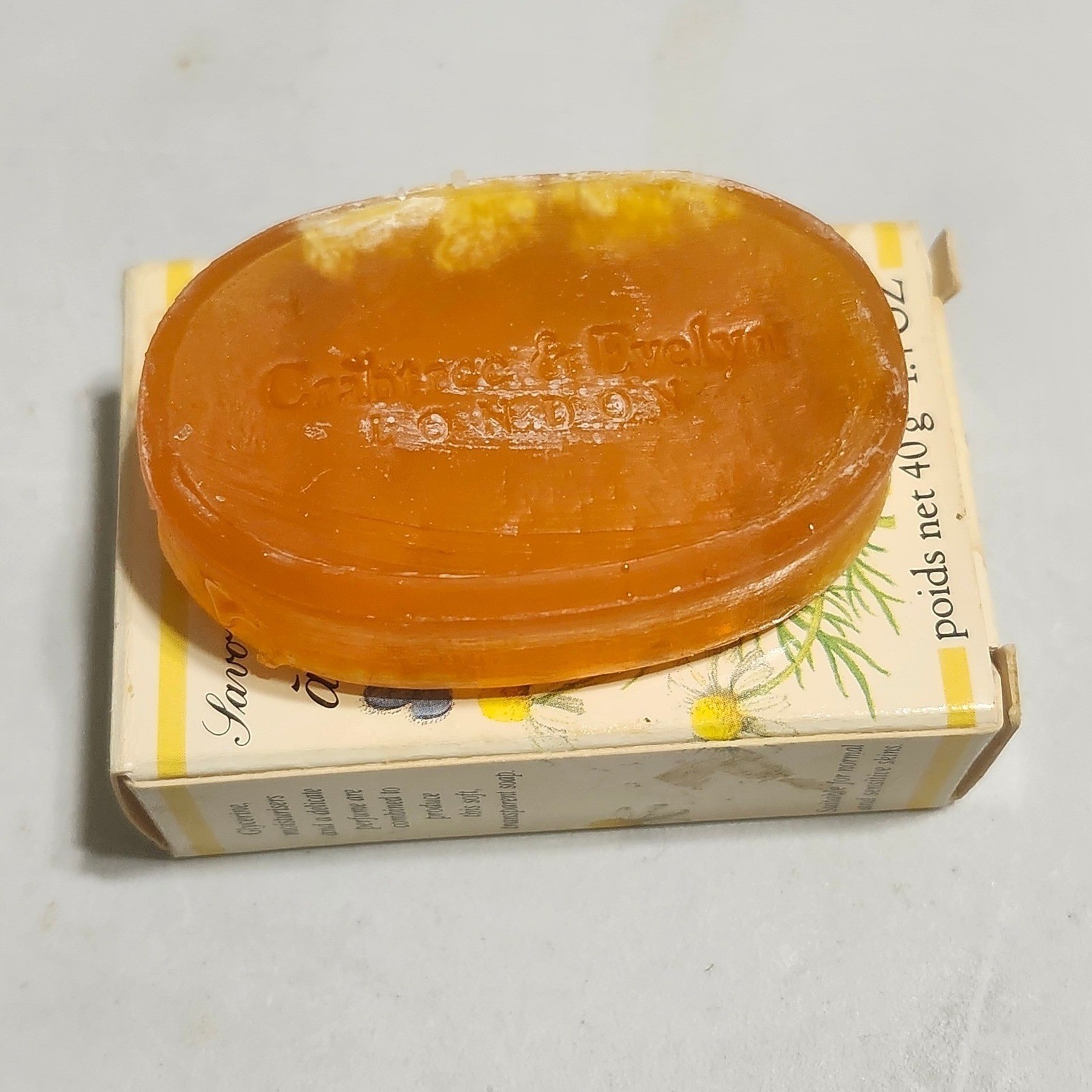 Crabtree & Evelyn Camomile Glycerin Soap Bar Vintage London 40g 1.4oz Savon New