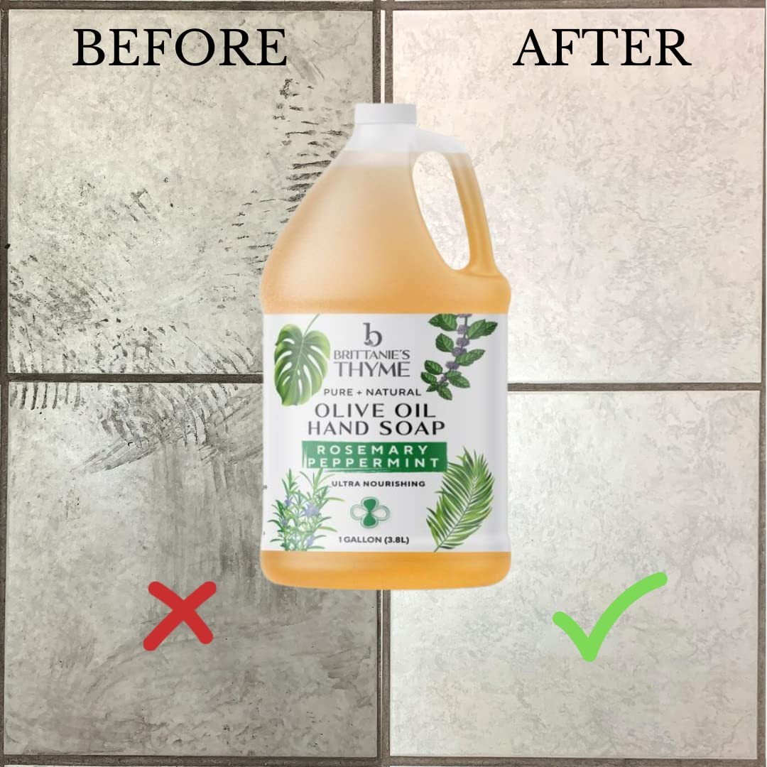 Pure Organic Castile Liquid Olive Oil Soap Refill, Rosemary Peppermint, 1 Gallon