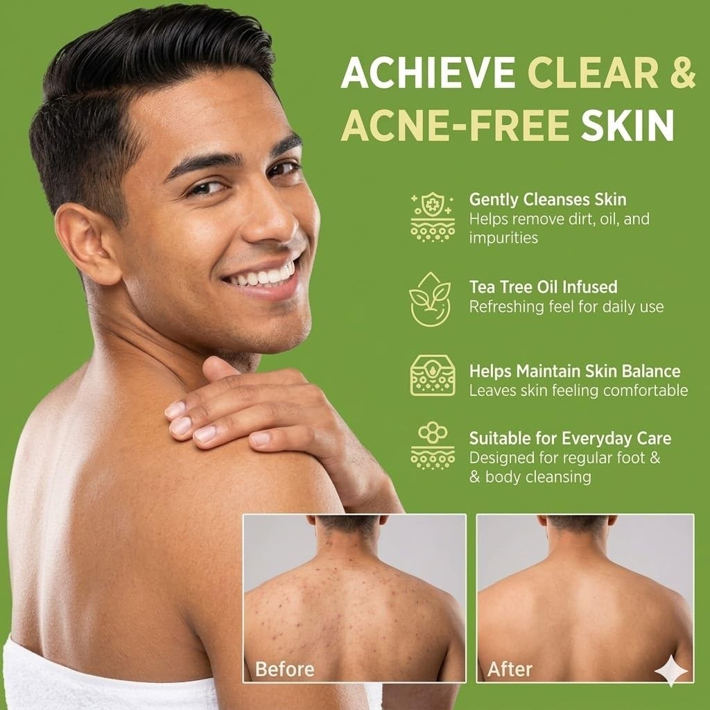 2 Pack Tea Tree Soap, Antifungal Soap, Tea Tree Oil Soap for Men & Women, Relief