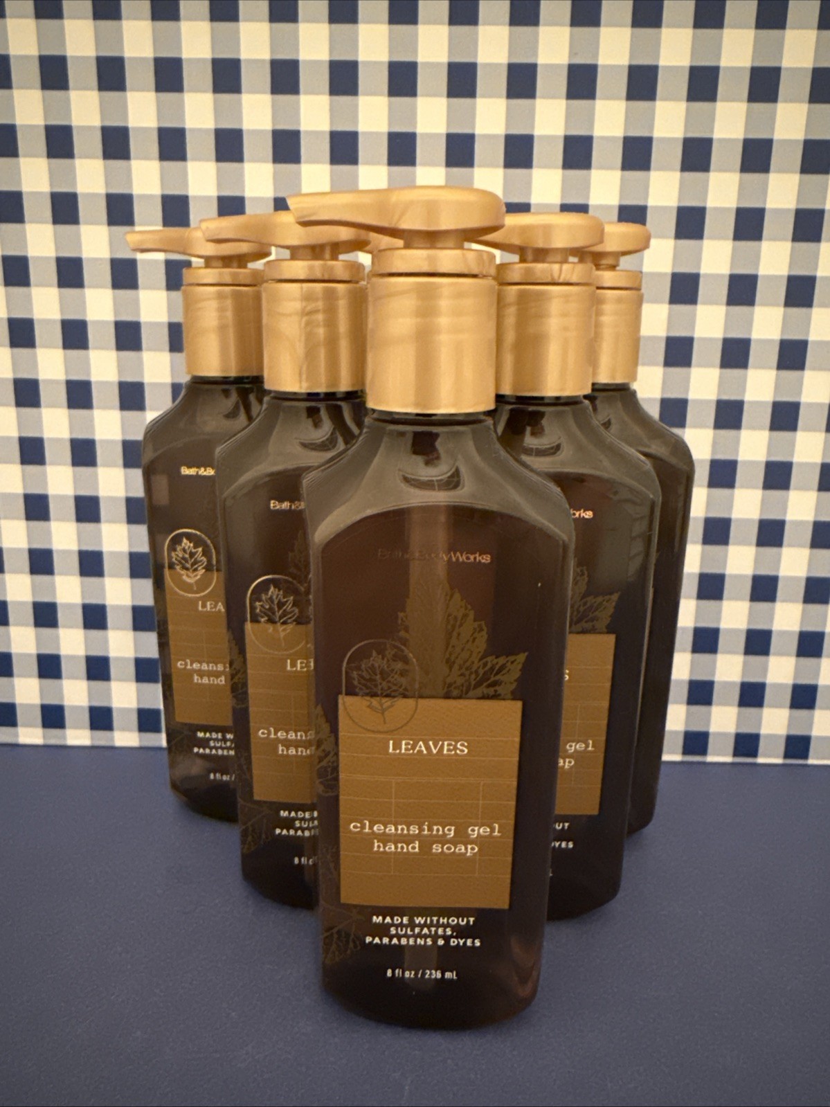6X ~ Bath and Body Works ~ LEAVES ~ Cleansing Gel Hand Soap