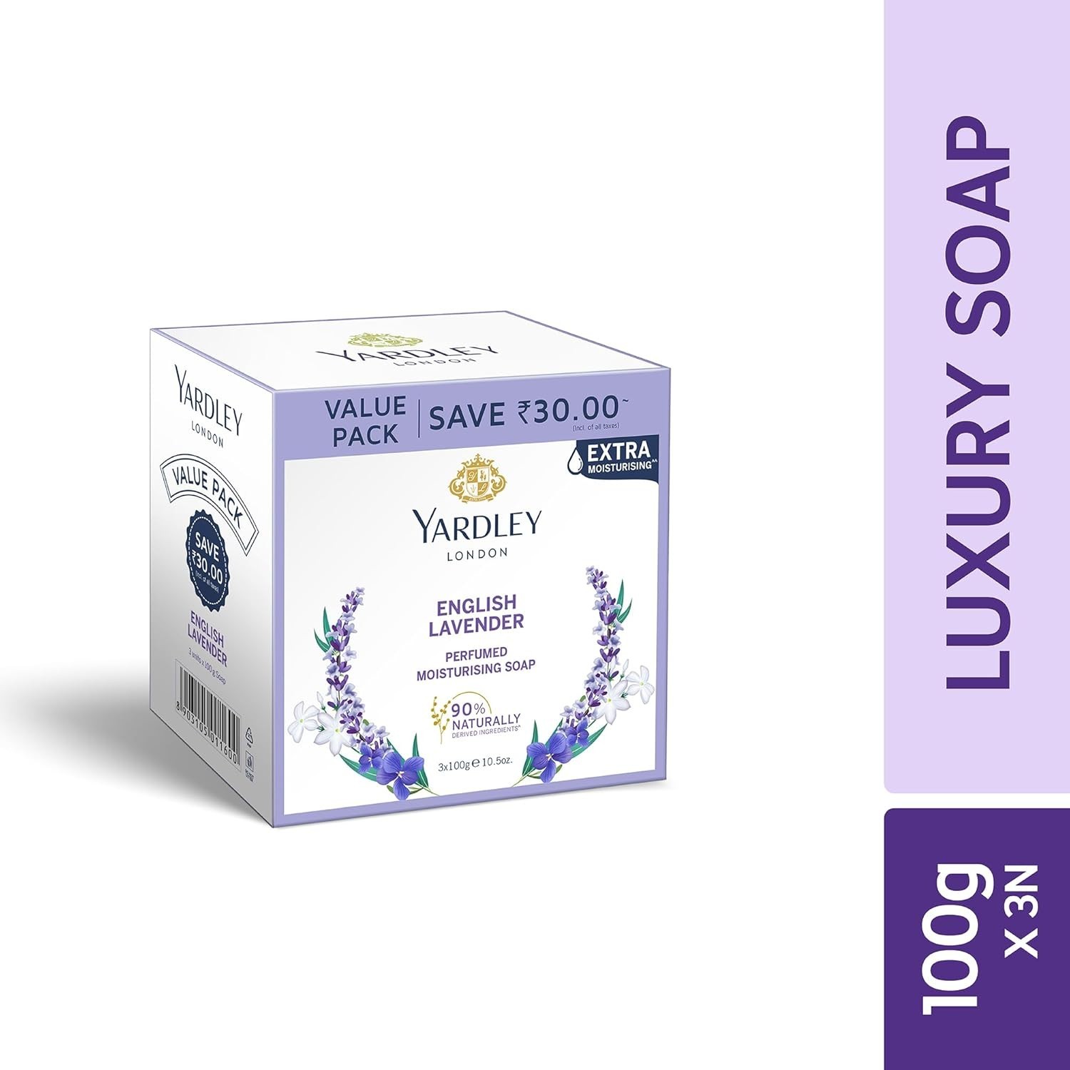 Luxury English Lavender Soap Bundle – 3 x 100g Bars for Relaxing Bath