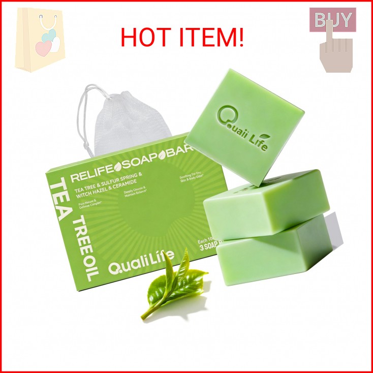 QualiLife Tea Tree Soap For Oil & Itchy Skin, Pack of 3