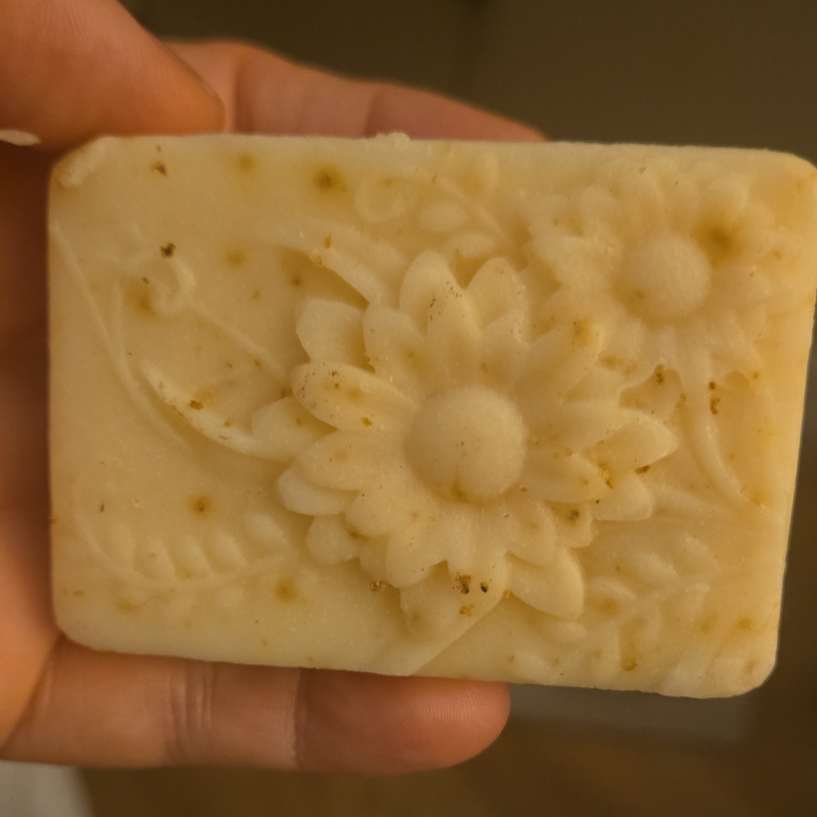 Homemade Floral Pattern Body Bar Soap Beige Rectangular for Body & Hands Unisex