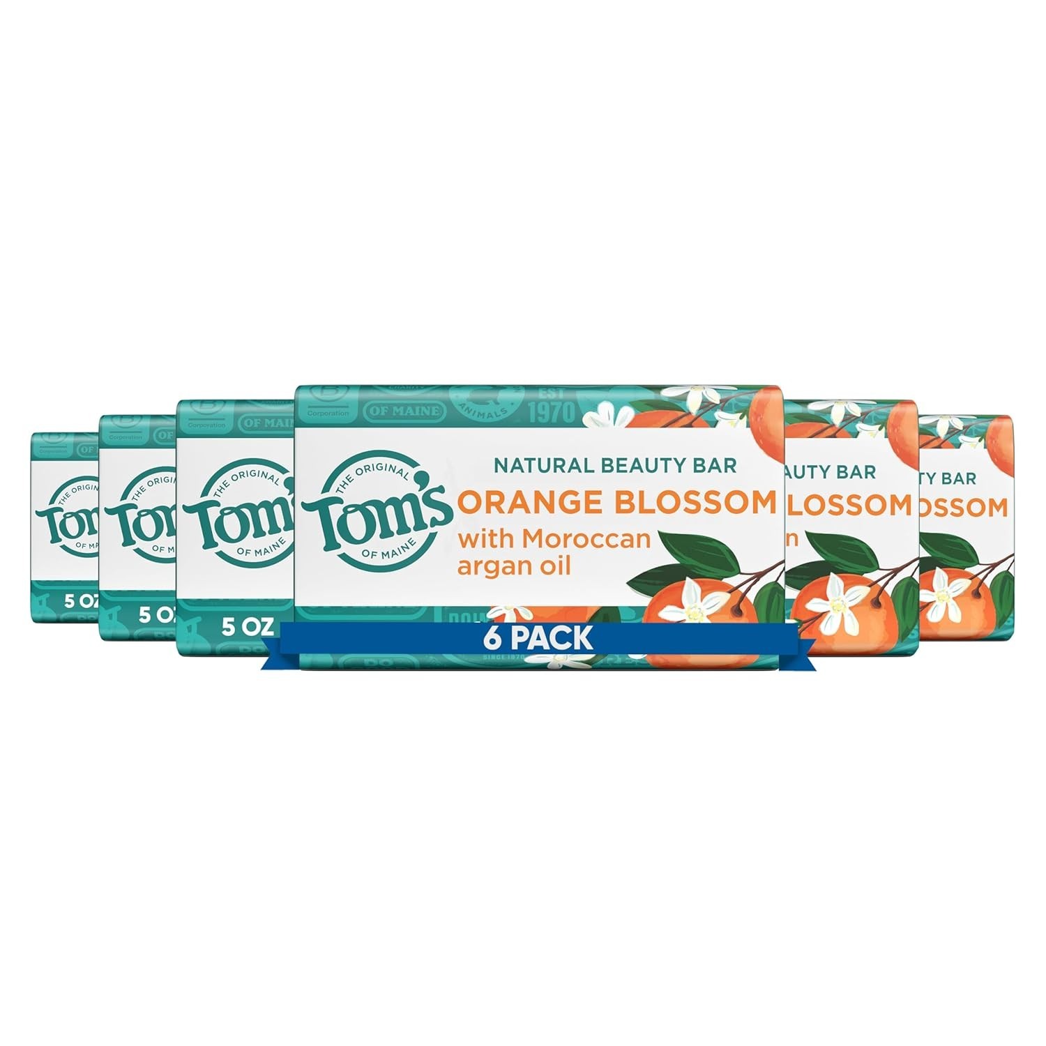 Tom’s of Maine Natural Bar Soap – Orange Blossom, 5 oz x 6