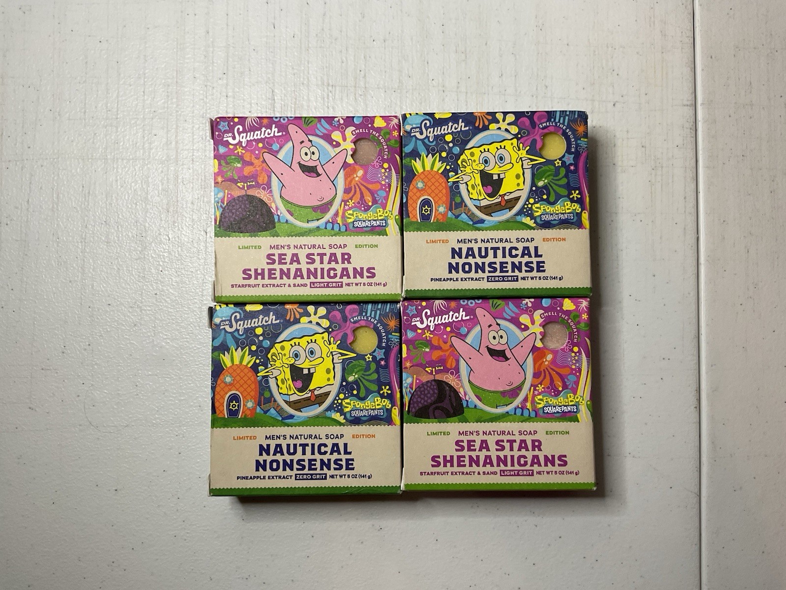 DR. Squatch SpongeBob “NAUTICAL NONSENSE” & “SEA STAR SHENANIGANS” 4 Pack 5oz!