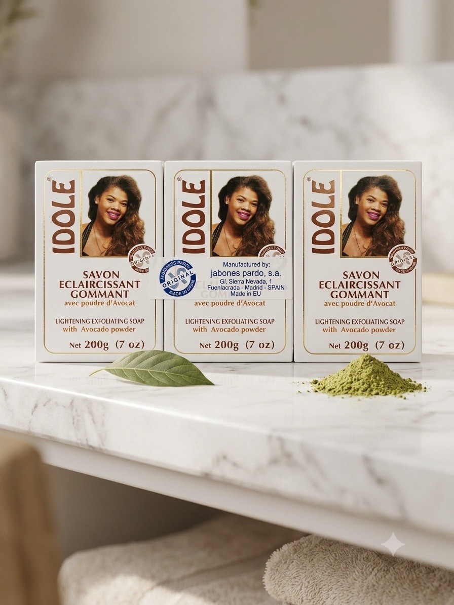 IDOLE Lightening Exfoliating Soap Bar Avocado Powder Scent 200g 7oz pack of 3