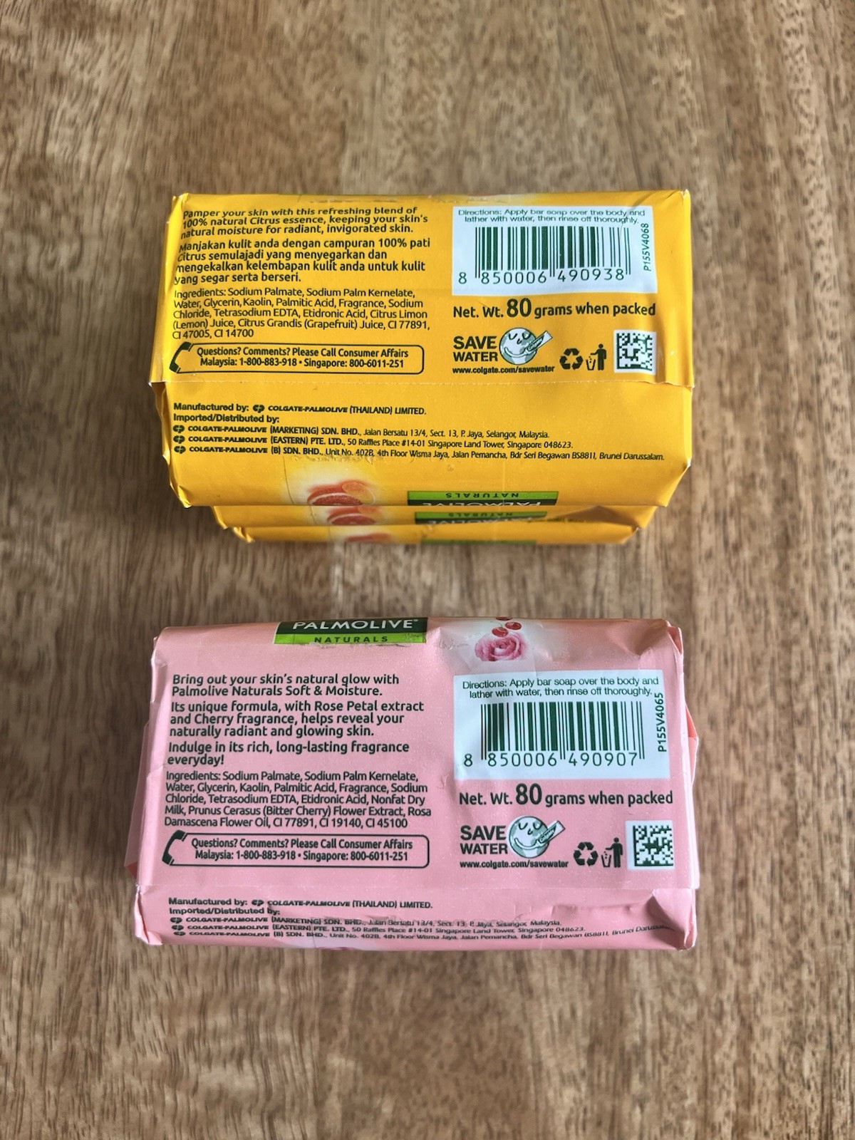 Palmolive Fresh & Moisture Citrus & Cream Soap & Rose Petal Cherry 6 Bars x 80g