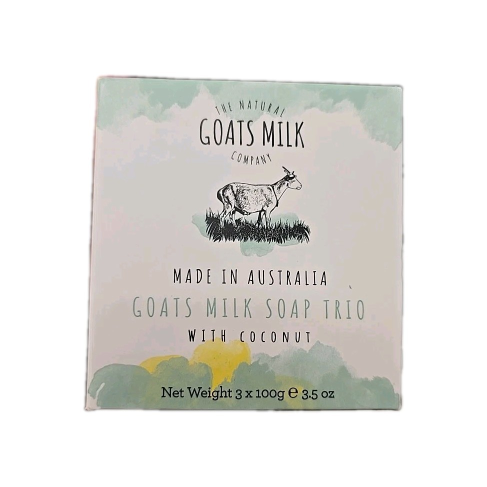 The Natural Goats Milk Company Soap 3 Bars With Coconut Made in Australia!!