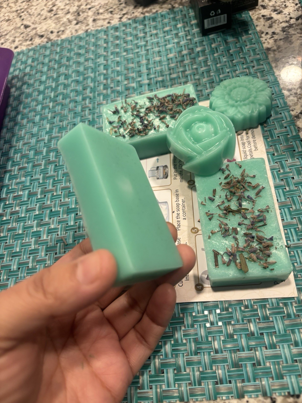 Handmade Green Lavender Floral Body & Hand Rectangular Bar Soap Multipack