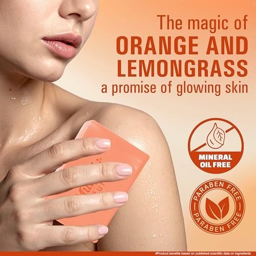 Multani Orange Lemongrass Soap 125g Pack of 3 Oil Control Body Bars FS