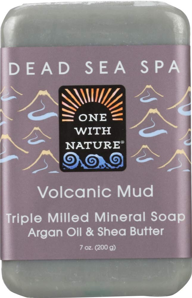 One With Nature Volcanic Mud Bar Soap 7 Ounces Pack of 3 Natural Cleanser