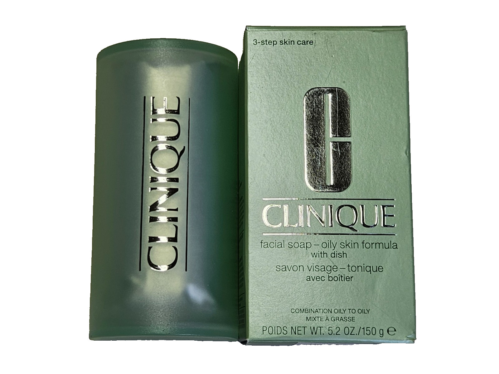 New Clinique Facial Soap Bar Oily Skin Formula With Dish 52 oz USA