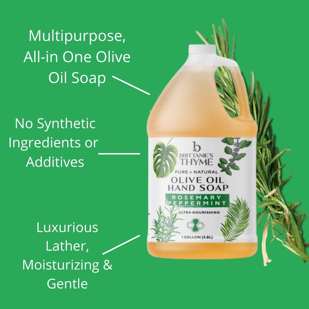 Brittanie’s Organic Castile Soap Refill Rosemary Peppermint 1 Gallon