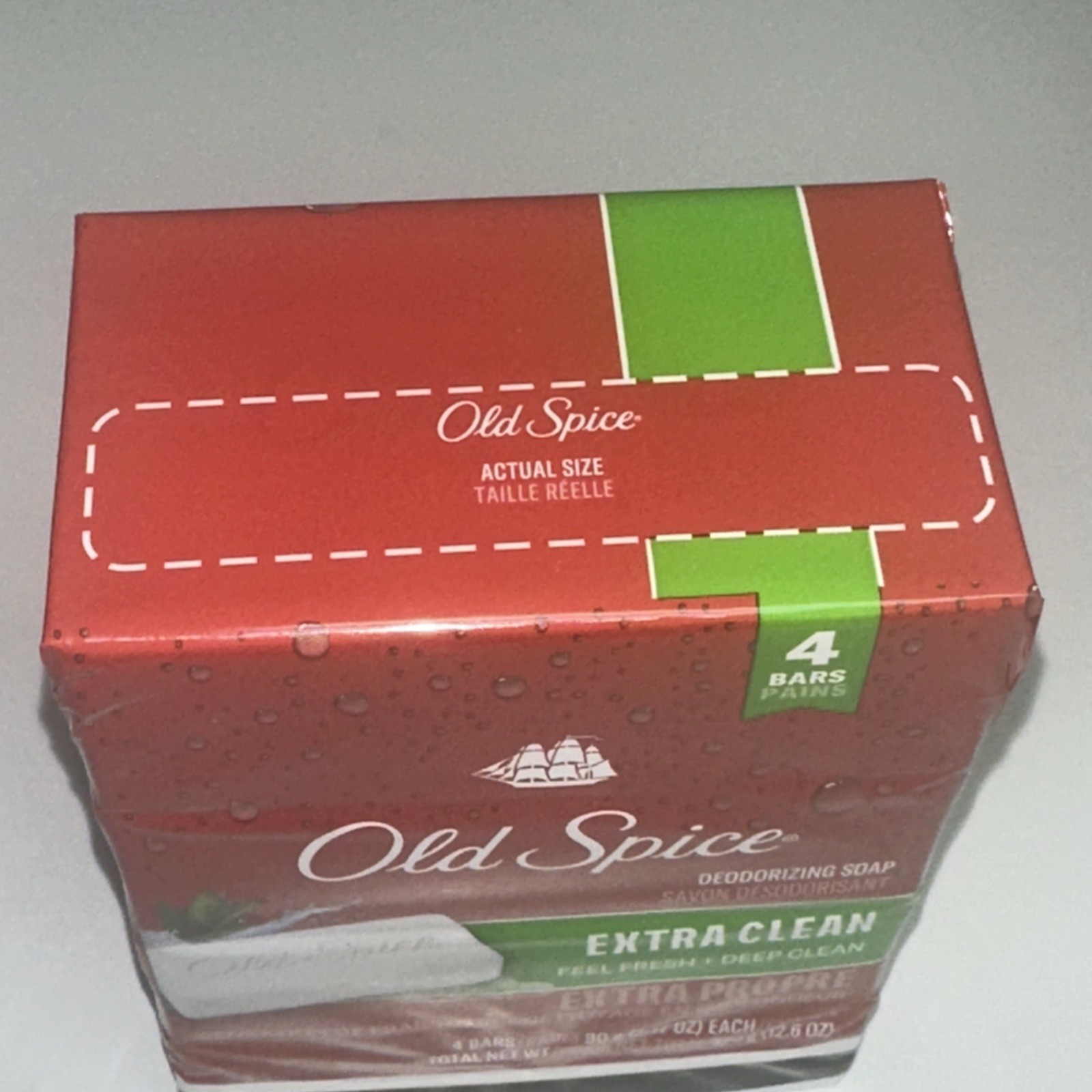 32 BARS-LOT OF 8 Packs-Old Spice Deodorizing Bar Soap Extra Clean Fresh 3.17oz