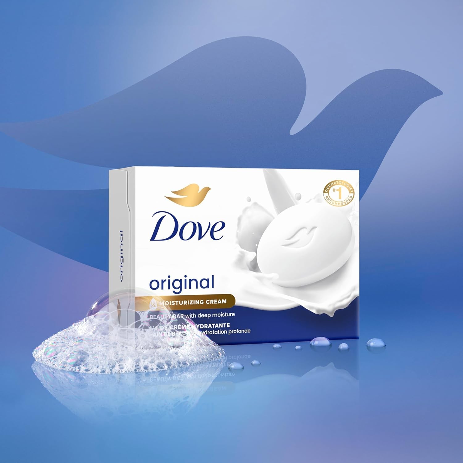 Dove Original Beauty Bar Soap 8 Count with Moisturizing Cream 3.75 Oz
