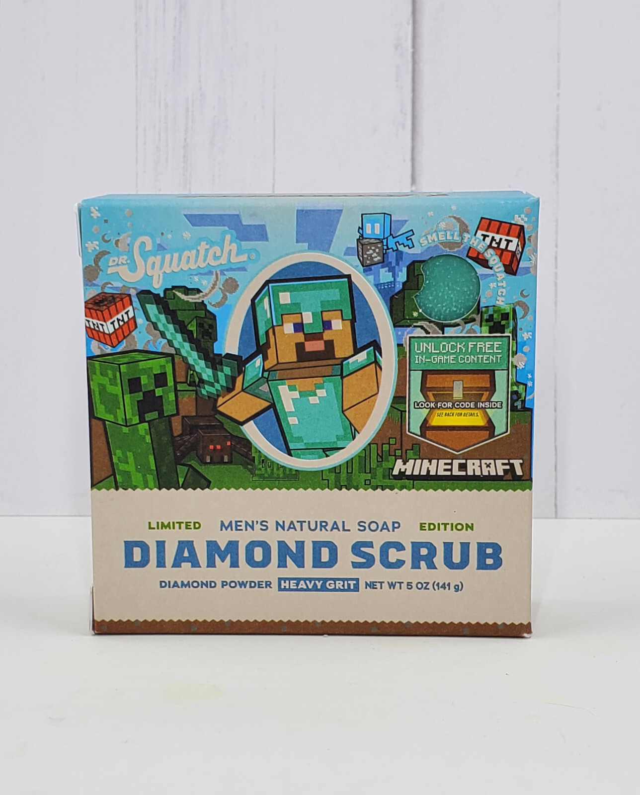 Dr. Squatch Ltd Ed. Bar Minecraft Soap Diamond Scrub Heavy Grit 5oz