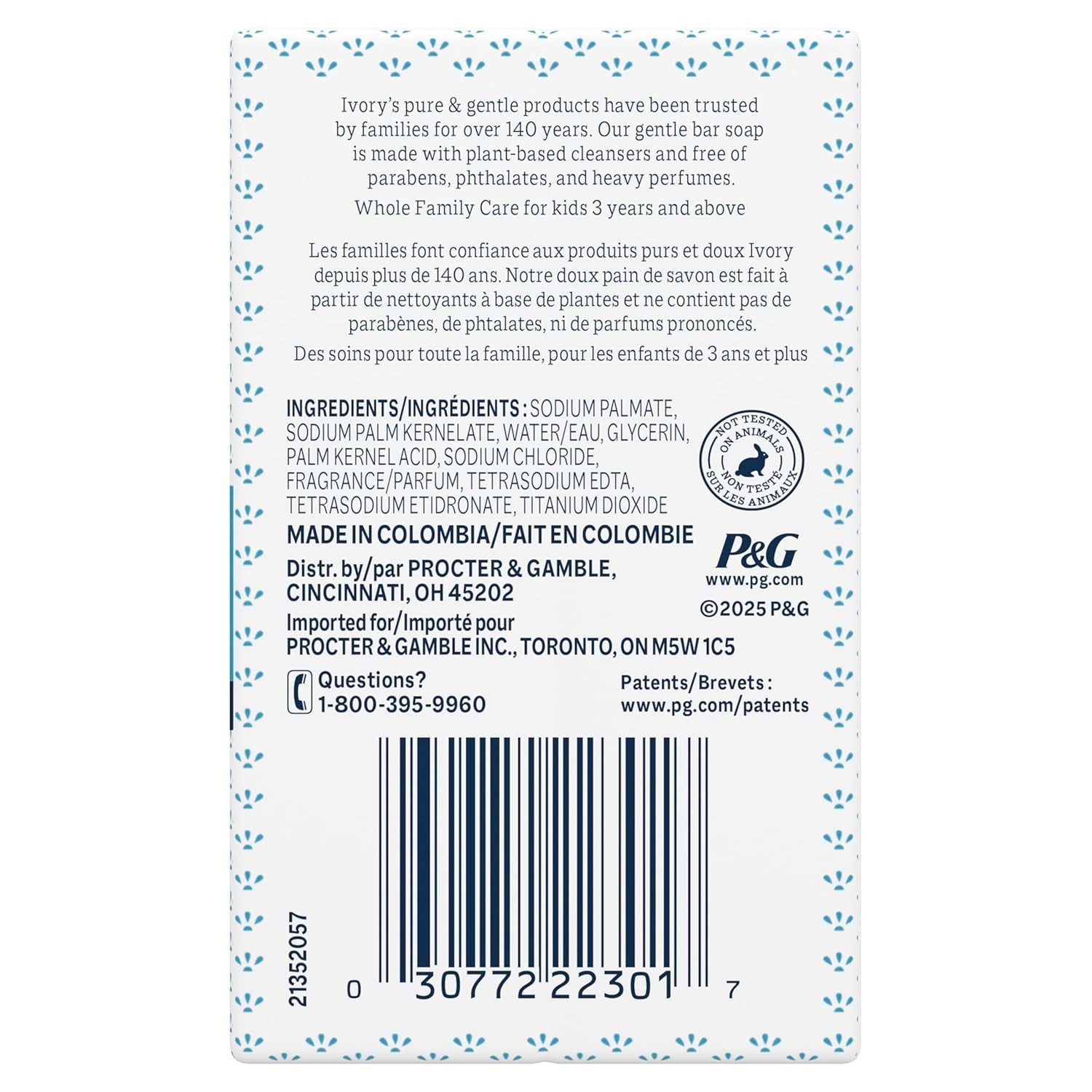 Ivory Gentle Bar Soap Original Scent, 3.17 oz, 2 Count, 99.44% Pure Cleanser