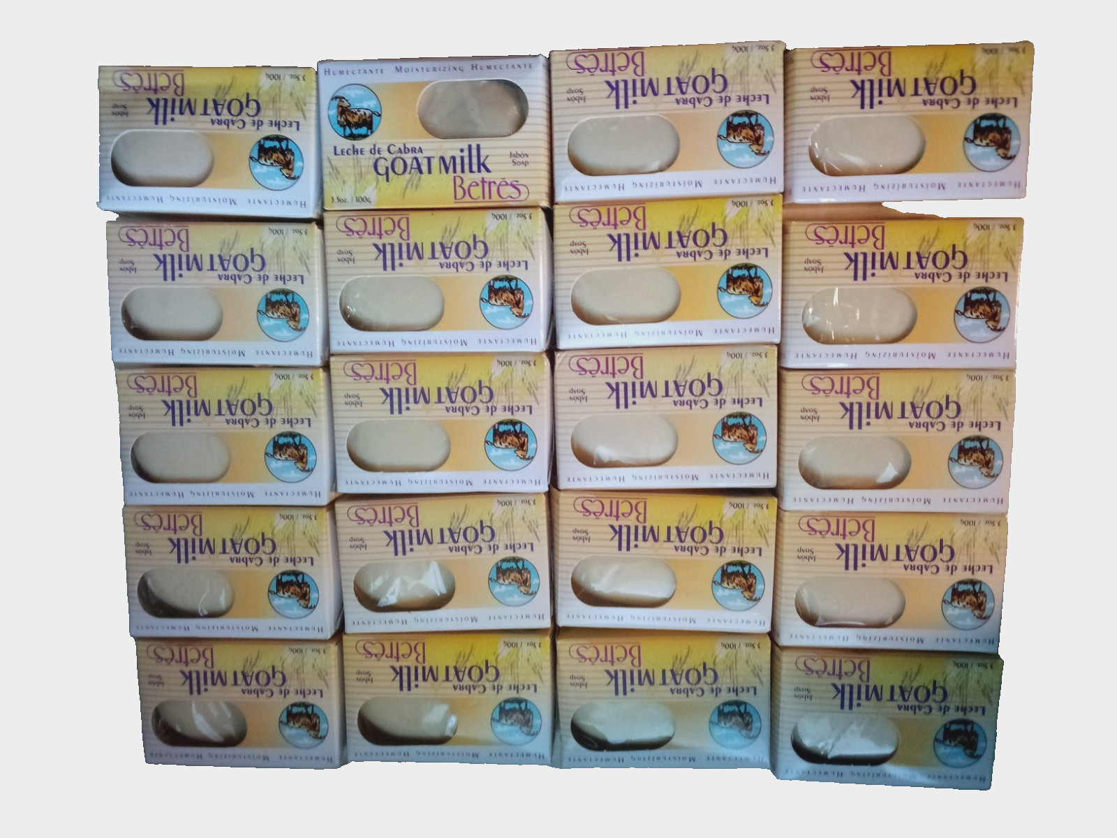 20 Betres Goat Milk Soap Moisturizing Bars 3.5oz Jabon de Leche de Cabra