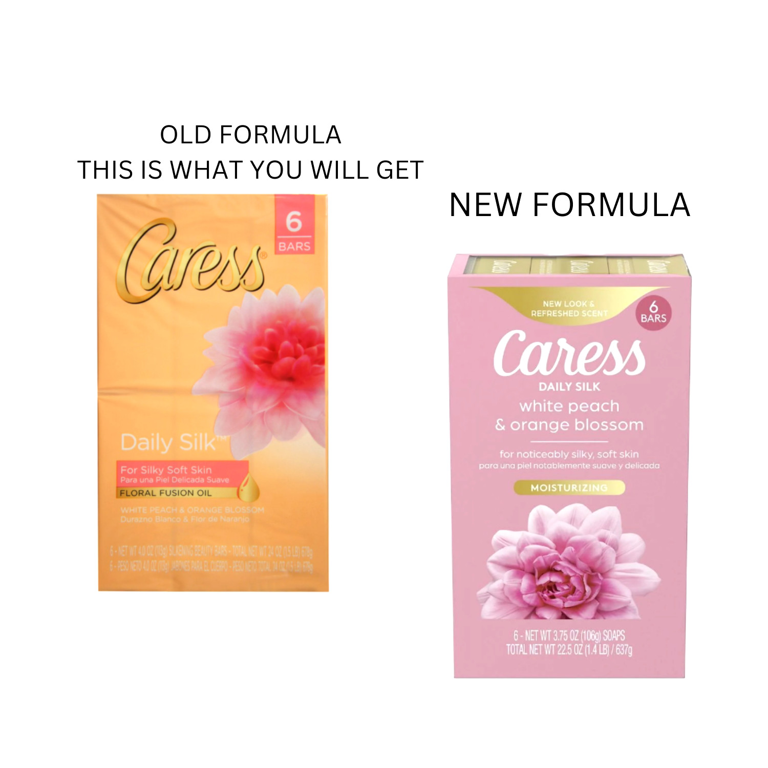 Caress Bar Soap Original Formula Floral Oil Essence 6 Bars HTF RARE