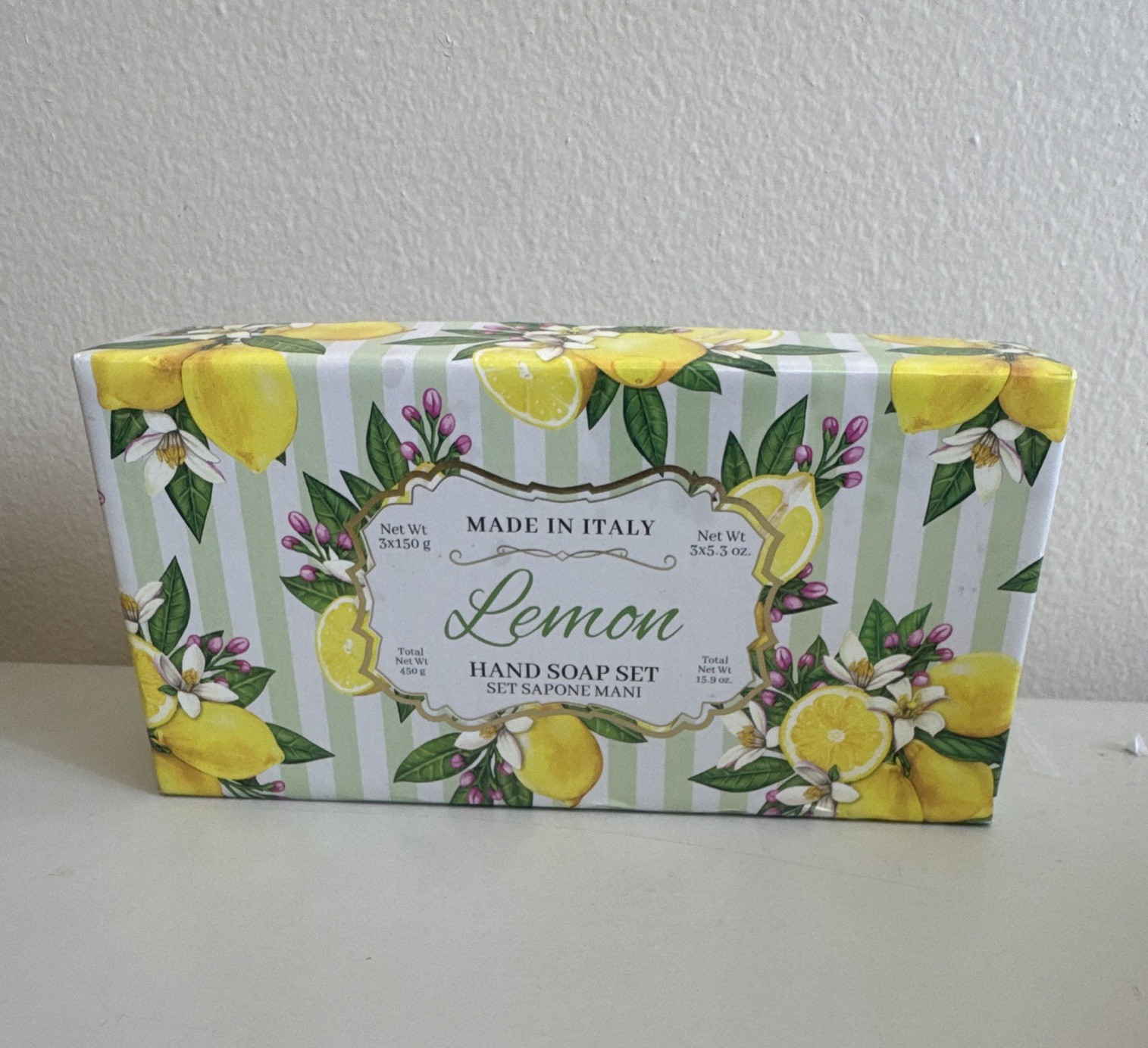 Saponerie Mario Fissi Lemon Moisturizing Hand Soap Set 3x150g Made in Italy