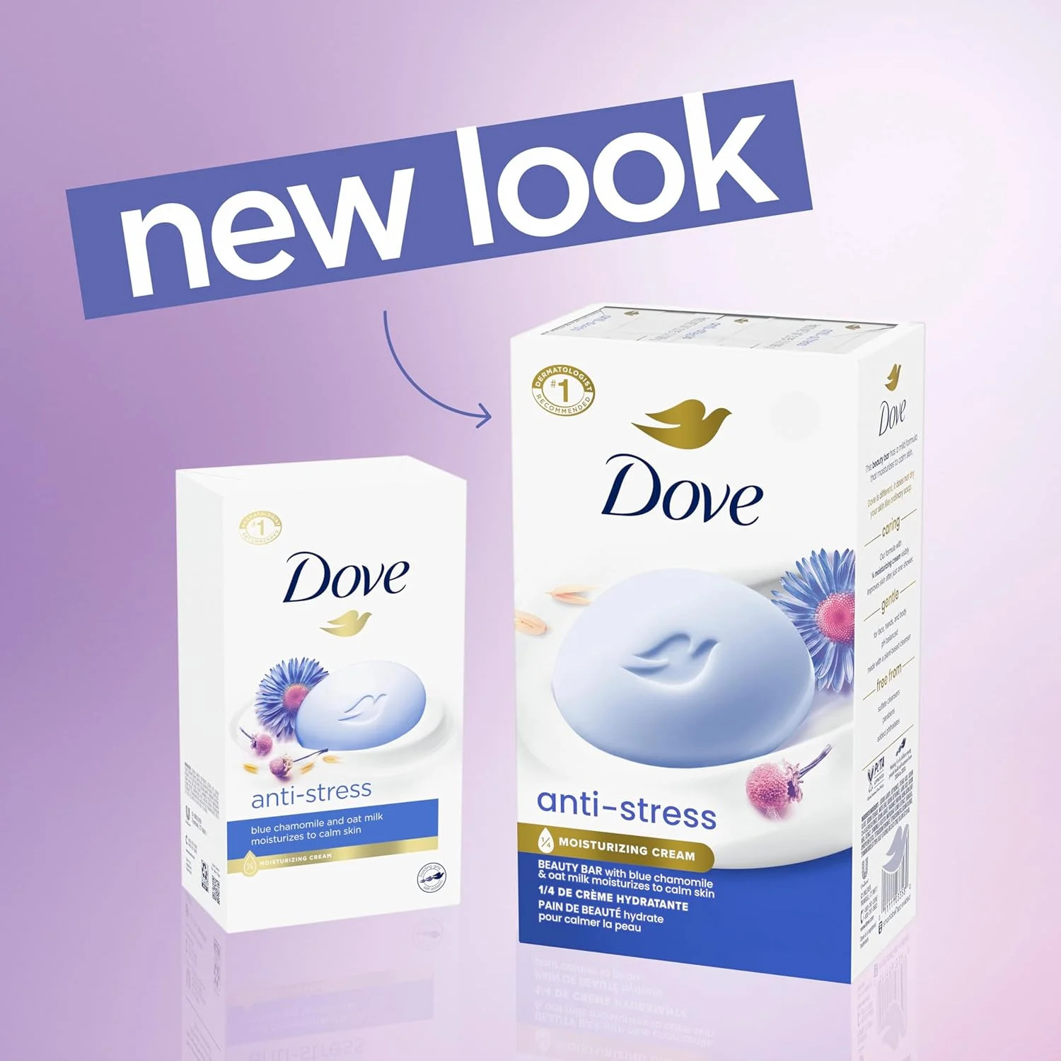 Dove Beauty Bar Gentle Cleanser Anti-Stress Cream Bar Moisturizes To Calm Skin G