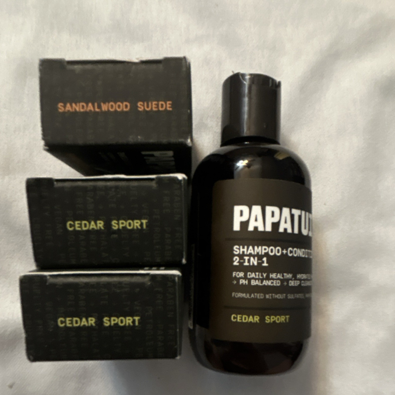 PAPATUI Enriching Moisturizing Bar Soap Cedar Sport Sandalwood Suede 1.4oz