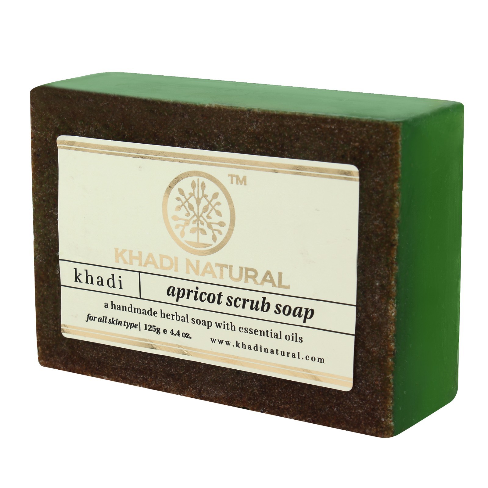 Khadi Herbal Apricot Scrub Soap For All Skin Type Set Of 2 -125 gm- Free Shiping