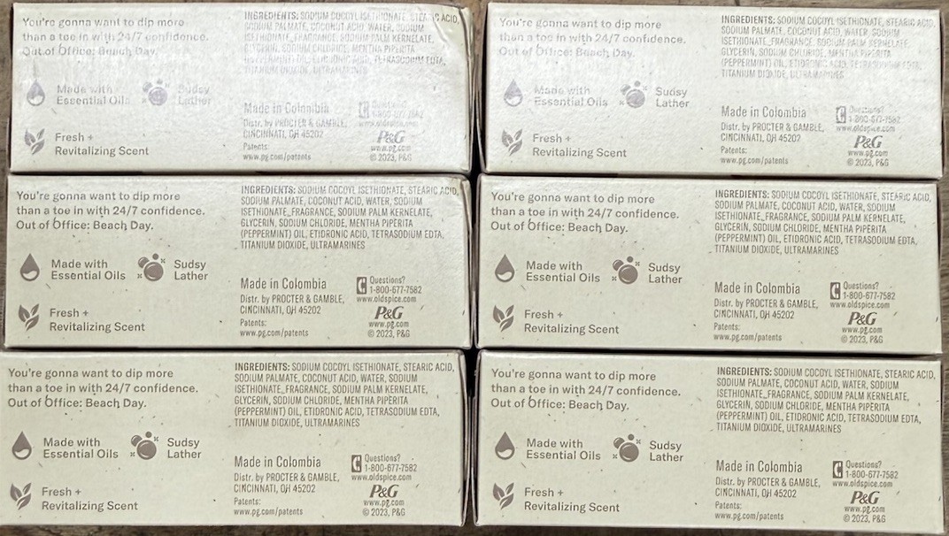 Old Spice Bar Soap SEAS THE DAY Eucalyptus & Coconut Cream 5oz X 6 Bars
