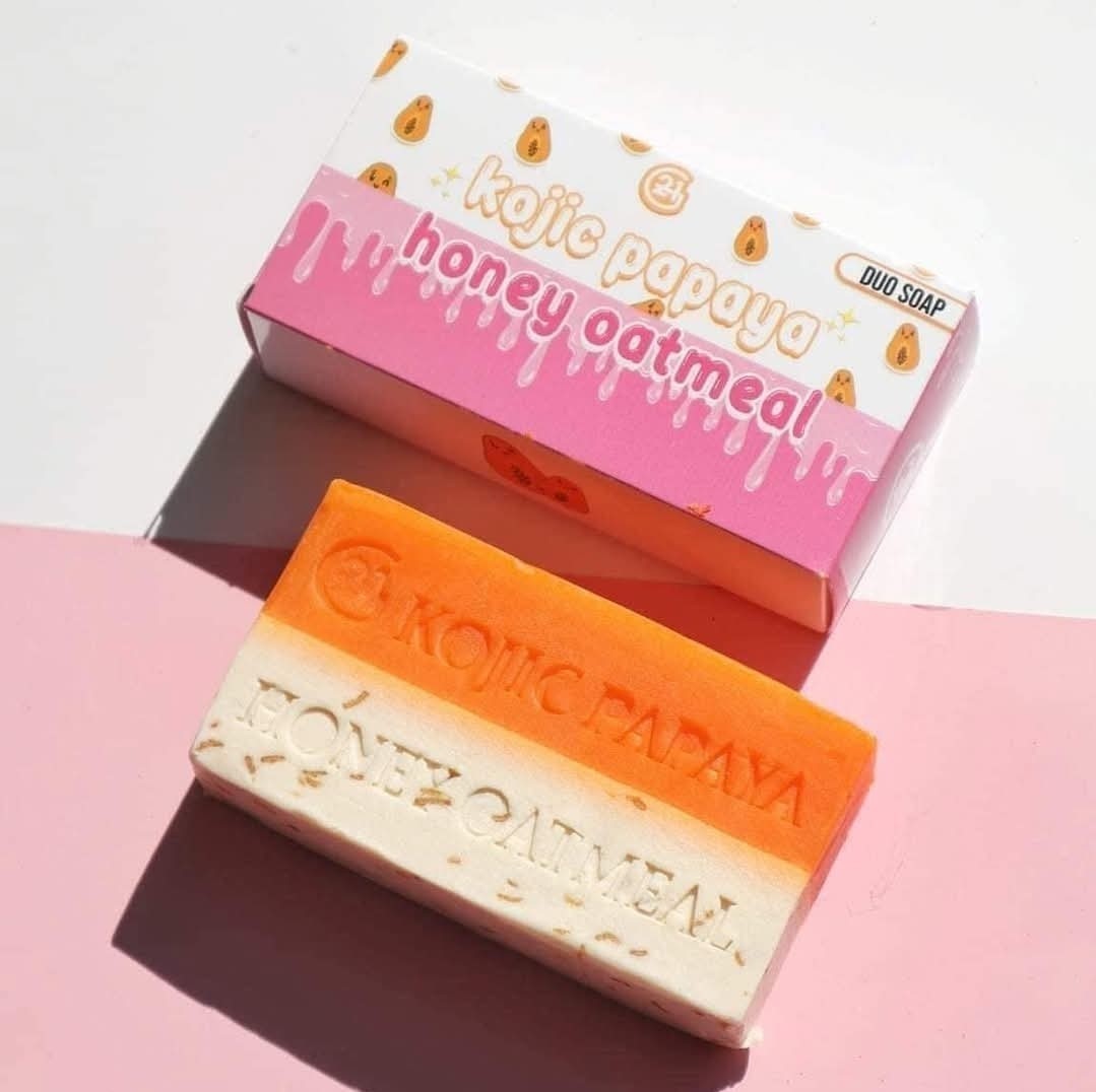 G21 Kojic Papaya + Honey Oatmeal Duo Soap