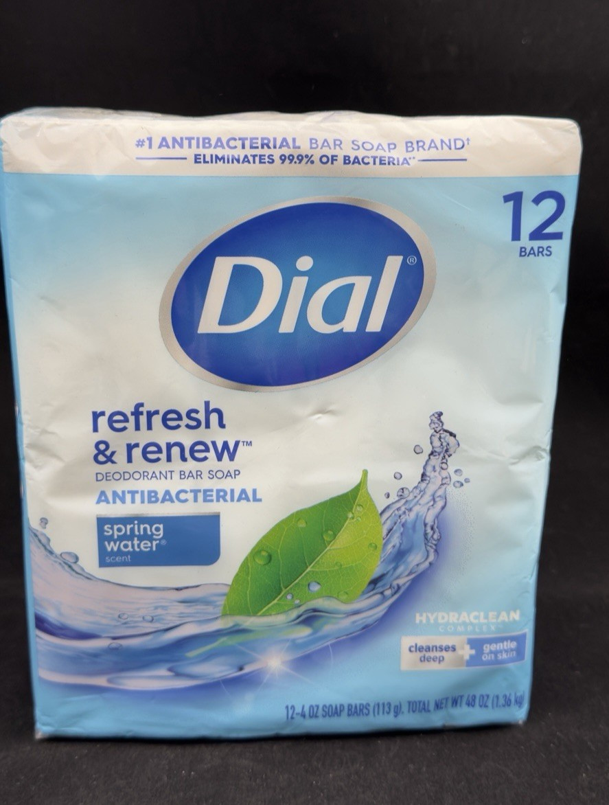 Dial Antibacterial Bar Soap Refresh Renew Moisturized White 4 Oz Pack of 12